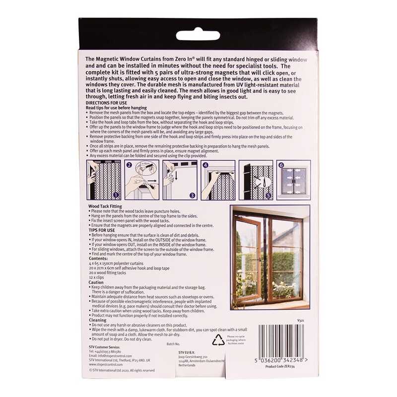 Zero In Magnetic Window Insect Curtain - 2 Pack